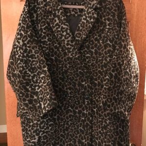 Coach Leopard Print Wool Blend Coat